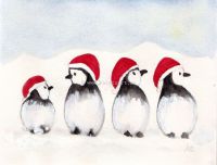 Pingüinos navideños